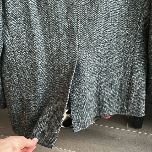 Moores Harris Tweed Blue Gray Wool Blazer Men’s 44R Single Breasted Sportscoat - Picture 13 of 16